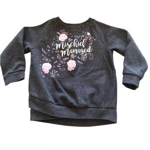 Mischief Managed Dark Gray Kids Sweatshirt with Pink Accents 2T